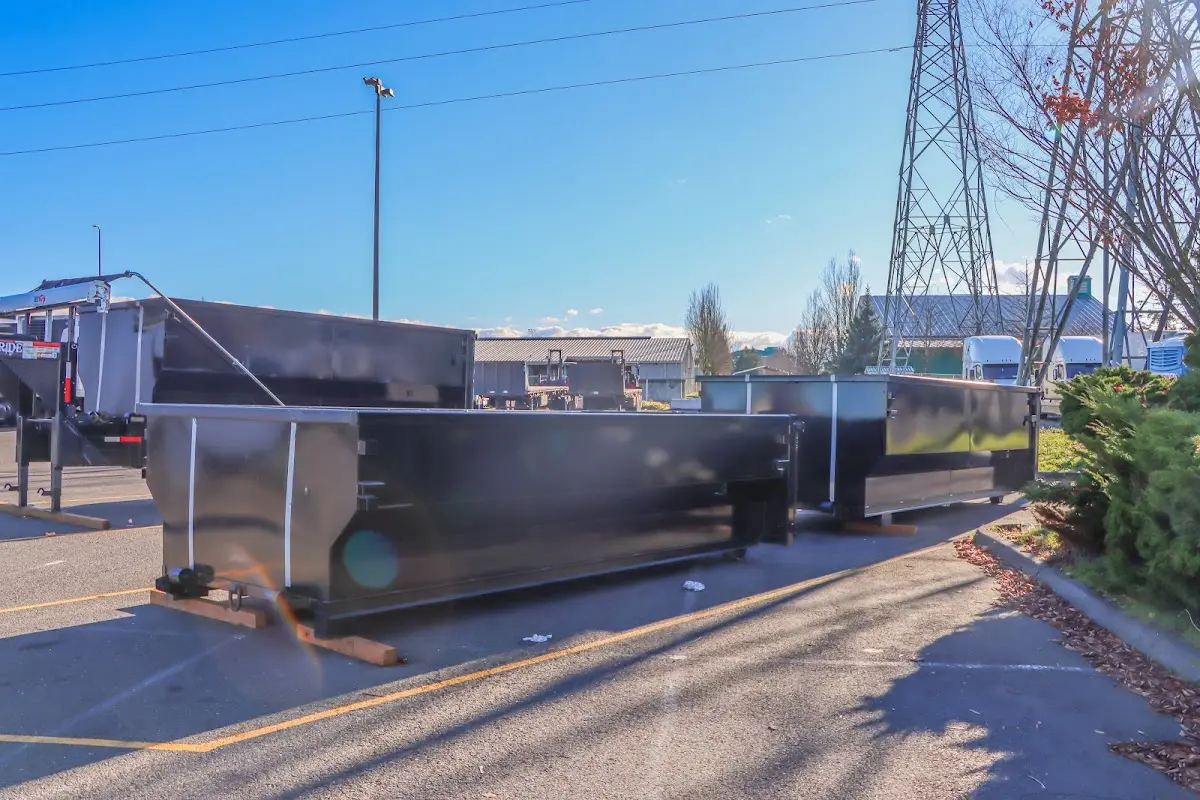 Roll-off dumpster ready for waste disposal at job site for 12 Yard Dumpster Rental in Bridgeton